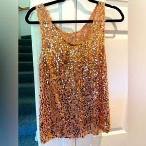 Women’s rose gold,  sequence, tank top